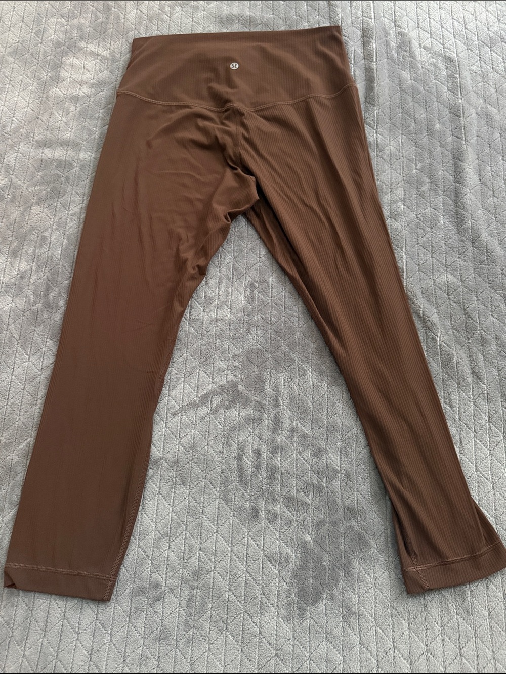 lululemon athletica women’s Chocolate Brown Ribbed High-Rise Leggings